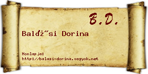Balási Dorina névjegykártya