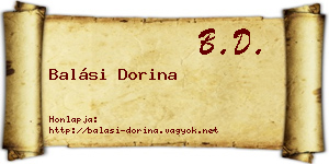 Balási Dorina névjegykártya